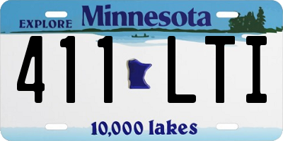MN license plate 411LTI