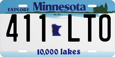MN license plate 411LTO