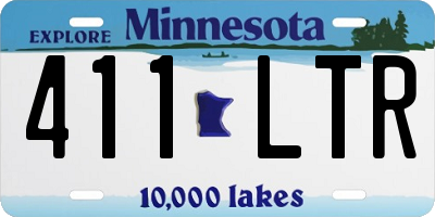 MN license plate 411LTR