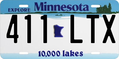 MN license plate 411LTX