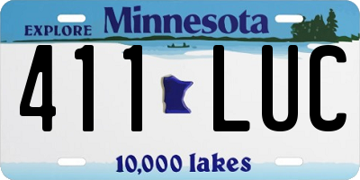 MN license plate 411LUC