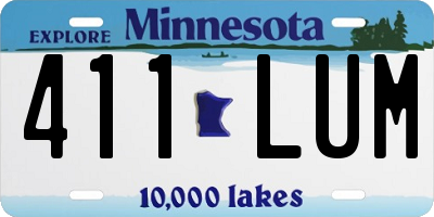 MN license plate 411LUM