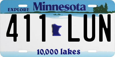 MN license plate 411LUN