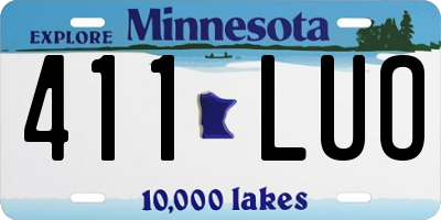 MN license plate 411LUO