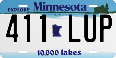 MN license plate 411LUP