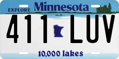 MN license plate 411LUV