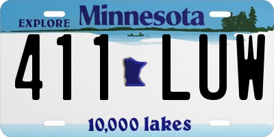 MN license plate 411LUW