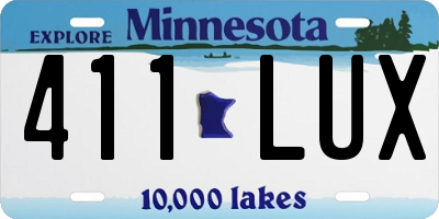 MN license plate 411LUX