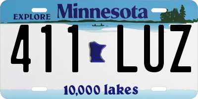 MN license plate 411LUZ