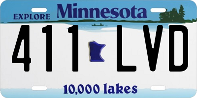 MN license plate 411LVD