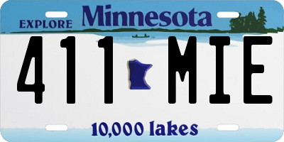 MN license plate 411MIE