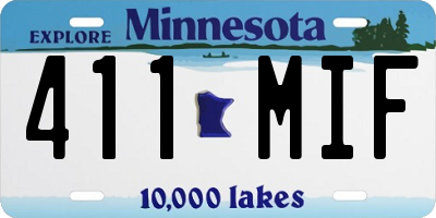 MN license plate 411MIF