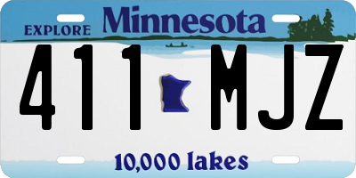 MN license plate 411MJZ