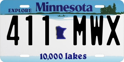 MN license plate 411MWX