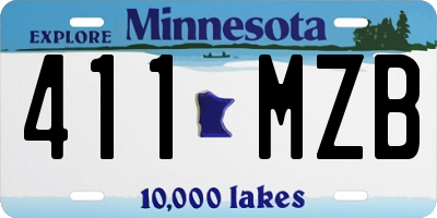 MN license plate 411MZB