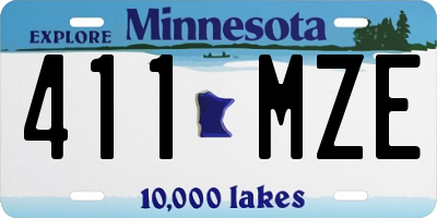 MN license plate 411MZE