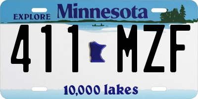 MN license plate 411MZF