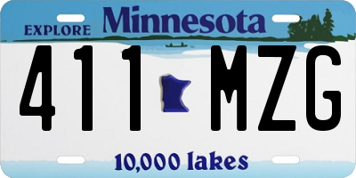 MN license plate 411MZG
