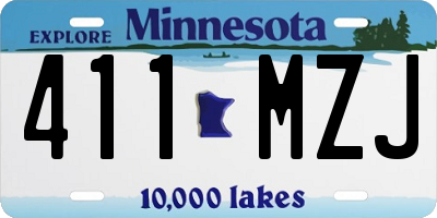 MN license plate 411MZJ