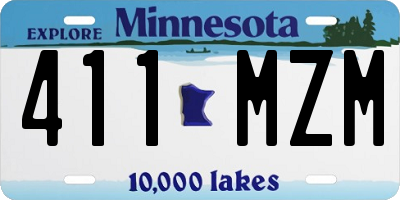 MN license plate 411MZM