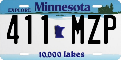 MN license plate 411MZP