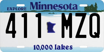 MN license plate 411MZQ