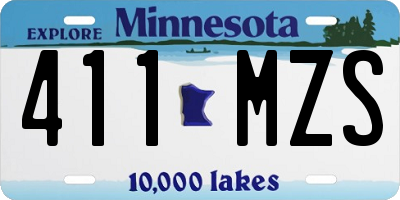 MN license plate 411MZS