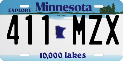 MN license plate 411MZX
