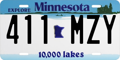 MN license plate 411MZY