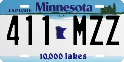 MN license plate 411MZZ