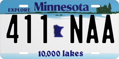 MN license plate 411NAA