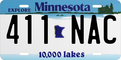 MN license plate 411NAC