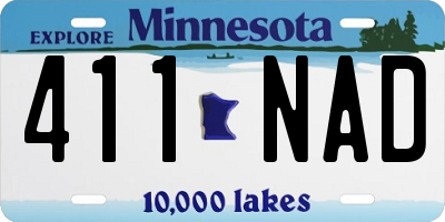 MN license plate 411NAD