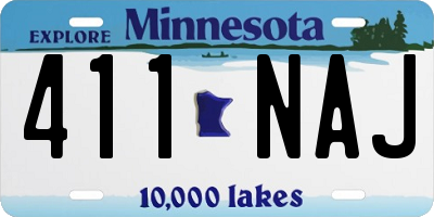 MN license plate 411NAJ
