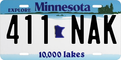 MN license plate 411NAK