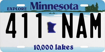 MN license plate 411NAM