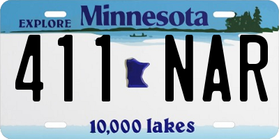 MN license plate 411NAR