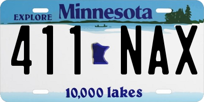 MN license plate 411NAX