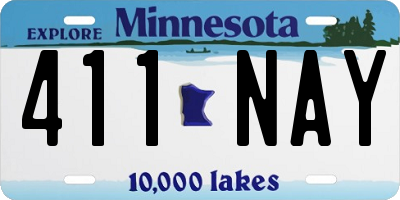 MN license plate 411NAY