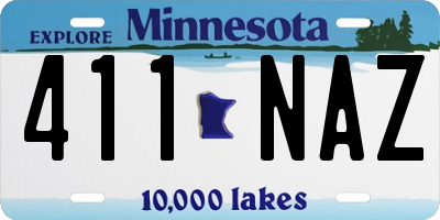 MN license plate 411NAZ