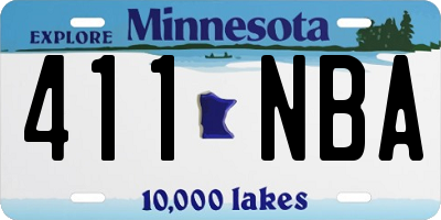 MN license plate 411NBA