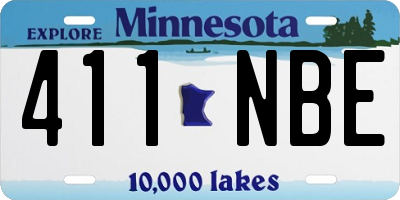 MN license plate 411NBE