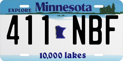MN license plate 411NBF