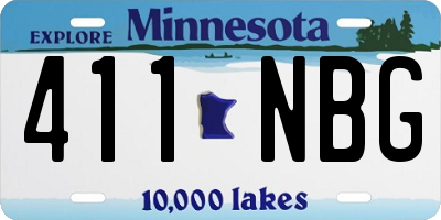 MN license plate 411NBG