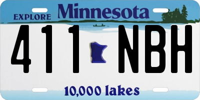 MN license plate 411NBH