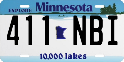 MN license plate 411NBI