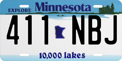 MN license plate 411NBJ