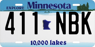 MN license plate 411NBK