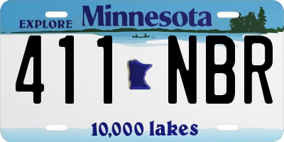 MN license plate 411NBR