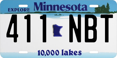MN license plate 411NBT